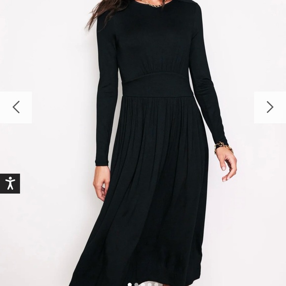 Long Sleeve Jersey Midi Dress Boden Thea Women’s 14 Black NWT - Picture 3 of 15